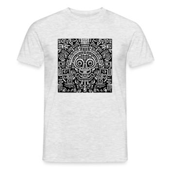 Inca, Aztèque, Maya motif, oeuvre noire - T-shirt homme - gris chiné - Devant - AI Model Male 178 dark (178cm)
