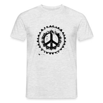 Urban Retro Peace Sign - Men's T-Shirt - heather grey - Front - AI Model Male 178 dark (178cm)