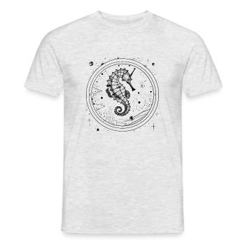 Vintage Space Nautical Design Seahorse - Men's T-Shirt - heather grey - Front - AI Model Male 178 dark (178cm)