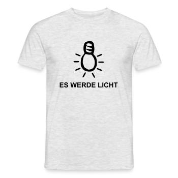 Es werde Licht - Männer T-Shirt - Grau meliert - Vorne - AI Model Male 178 dark (178cm)