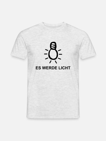 Es werde Licht - Männer T-Shirt - Grau meliert