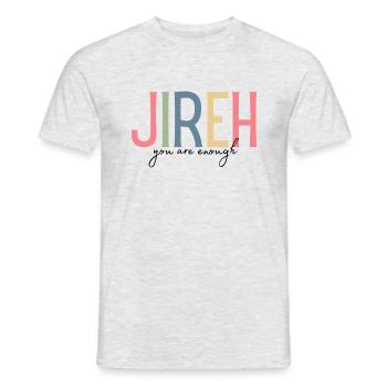 Jireh, du bist genug – Christian - Männer T-Shirt - Grau meliert - Vorne - AI Model Male 178 dark (178cm)