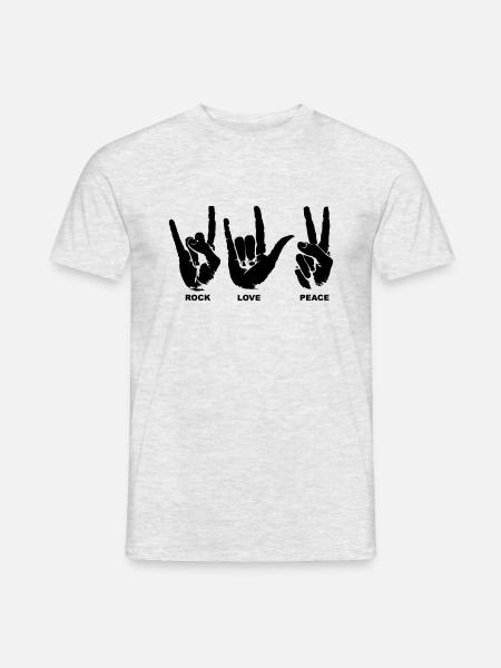 Rock Love Peace - Men's T-Shirt - heather grey
