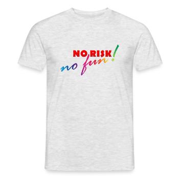 NO RISK - NO FUN - Men's T-Shirt - heather grey - Front - AI Model Male 178 dark (178cm)