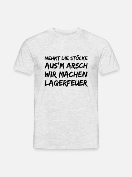 Outdoor Lagerfeuer | Camping | Lustiger Spruch - Männer T-Shirt - Grau meliert