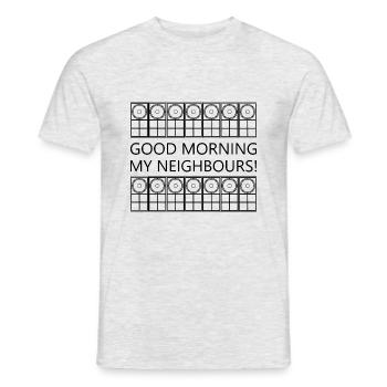 Good Morning My Neighbours - Men's T-Shirt - heather grey - Front - AI Model Male 178 dark (178cm)