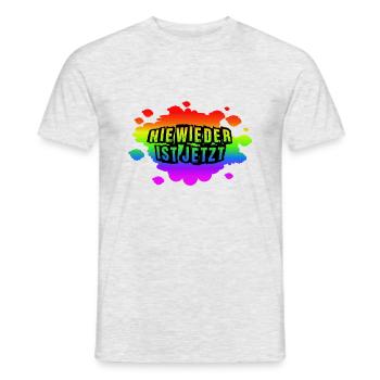 AfD stoppen gegen rechts Demokratie verteidigen - Männer T-Shirt - Grau meliert - Vorne - AI Model Male 178 dark (178cm)