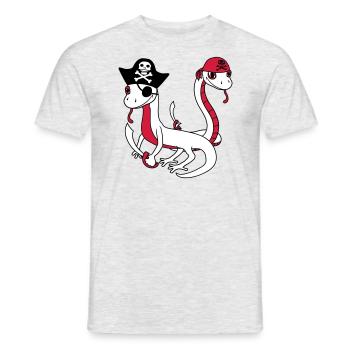 équipage amis équipe fête marin serpent pirate - T-shirt homme - gris chiné - Devant - AI Model Male 178 dark (178cm)
