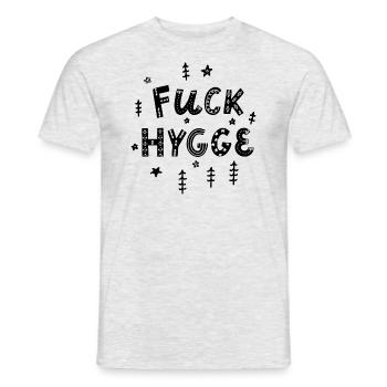 Fuck hygge - Men's T-Shirt - heather grey - Front - AI Model Male 178 dark (178cm)