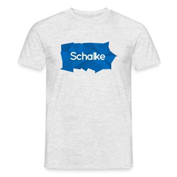 Bleu Schalke / blanc - T-shirt homme - gris chiné - Devant - AI Model Male 178 dark (178cm)