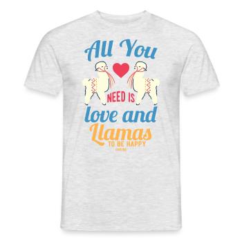Ally You Need Is Love And Llamas - Männer T-Shirt - Grau meliert - Vorne - AI Model Male 178 dark (178cm)