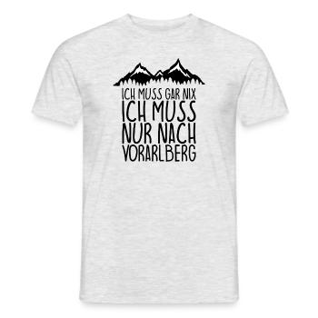Ich muss gar nix Ich Muss nur nach VORARLBERG - Männer T-Shirt - Grau meliert - Vorne - AI Model Male 178 dark (178cm)