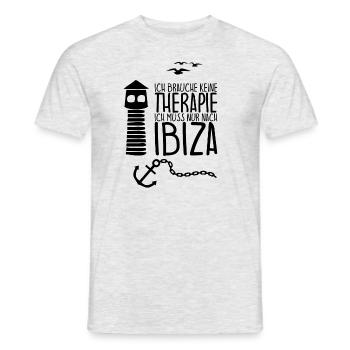 Ich brauche keine Therapie Ich muss nur nach IBIZA - Männer T-Shirt - Grau meliert - Vorne - AI Model Male 178 dark (178cm)