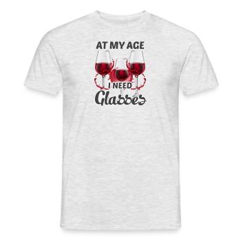 À mon âge, j’ai besoin de lunettes - T-shirt homme - gris chiné - Devant - AI Model Male 178 dark (178cm)
