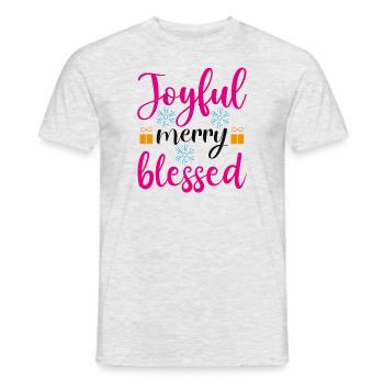 Heureux, joyeux, béni temps de Noël - T-shirt homme - gris chiné - Devant - AI Model Male 178 dark (178cm)