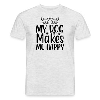 Mon chien me rend heureux - T-shirt homme - gris chiné - Devant - AI Model Male 178 dark (178cm)