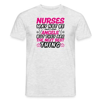 Krankenschwestern sind keine Engel - Männer T-Shirt - Grau meliert - Vorne - AI Model Male 178 dark (178cm)