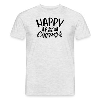 Happy camper - Men's T-Shirt - heather grey - Front - AI Model Male 178 dark (178cm)