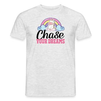 Verfolge deine Träume Unicorn - Männer T-Shirt - Grau meliert - Vorne - AI Model Male 178 dark (178cm)