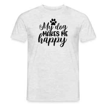Mon chien me rend heureux - T-shirt homme - gris chiné - Devant - AI Model Male 178 dark (178cm)