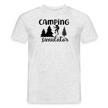 Camping Simulator - Männer T-Shirt - Grau meliert - Vorne - AI Model Male 178 dark (178cm)