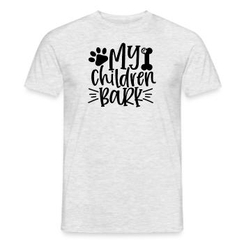 Meine Kinder bellen - Männer T-Shirt - Grau meliert - Vorne - AI Model Male 178 dark (178cm)