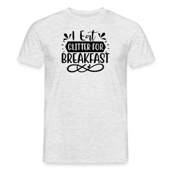 I eat glitter for breakfast Unicorn - Men's T-Shirt - heather grey - Front - AI Model Male 178 dark (178cm)
