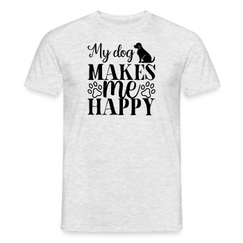 Mon chien me rend heureux - T-shirt homme - gris chiné - Devant - AI Model Male 178 dark (178cm)