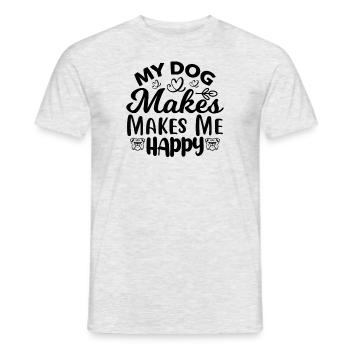 Mon chien me rend heureux - T-shirt homme - gris chiné - Devant - AI Model Male 178 dark (178cm)