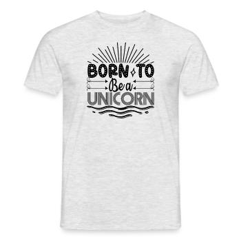Né pour être une licorne Licorne - T-shirt homme - gris chiné - Devant - AI Model Male 178 dark (178cm)