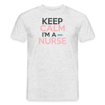 Ruhe bewahren ich bin eine Krankenschwester - Männer T-Shirt - Grau meliert - Vorne - AI Model Male 178 dark (178cm)