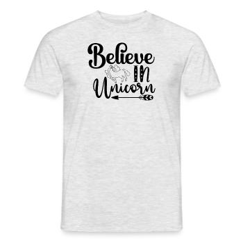 Belief in Unicorn Unicorn - Men's T-Shirt - heather grey - Front - AI Model Male 178 dark (178cm)