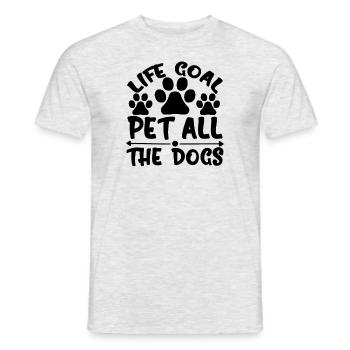 Lebensziel Haustier alle Hunde - Männer T-Shirt - Grau meliert - Vorne - AI Model Male 178 dark (178cm)