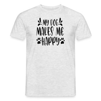 Mon chien me rend heureux - T-shirt homme - gris chiné - Devant - AI Model Male 178 dark (178cm)