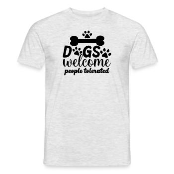 Les chiens accueillent les personnes tolérées - T-shirt homme - gris chiné - Devant - AI Model Male 178 dark (178cm)