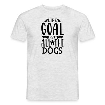 Lebensziel Haustier für alle Hunde - Männer T-Shirt - Grau meliert - Vorne - AI Model Male 178 dark (178cm)