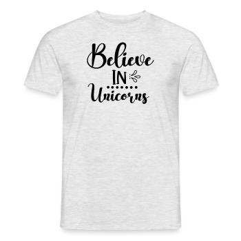 Belief in Unicorn Unicorn - Men's T-Shirt - heather grey - Front - AI Model Male 178 dark (178cm)
