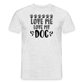 Liebe mich Liebe meinen Hund - Männer T-Shirt - Grau meliert - Vorne - AI Model Male 178 dark (178cm)