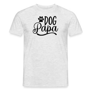 Hund Papa - Männer T-Shirt - Grau meliert - Vorne - AI Model Male 178 dark (178cm)