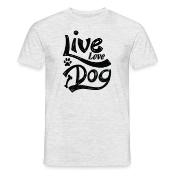 Vie Amour Chiens - T-shirt homme - gris chiné - Devant - AI Model Male 178 dark (178cm)