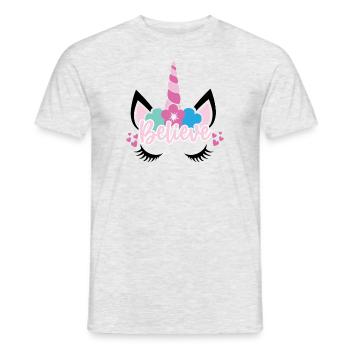 Belief in Unicorn Unicorn - Men's T-Shirt - heather grey - Front - AI Model Male 178 dark (178cm)
