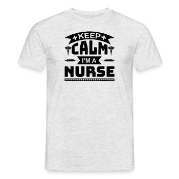 Keep Calm Im a Nurse - Männer T-Shirt - Grau meliert - Vorne - AI Model Male 178 dark (178cm)
