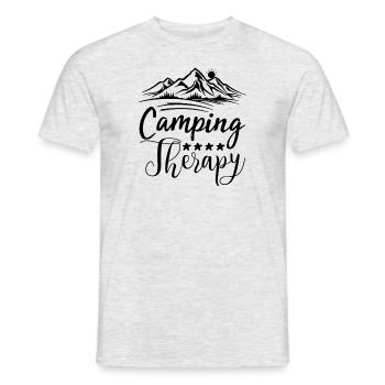 Camping Therapy - Men's T-Shirt - heather grey - Front - AI Model Male 178 dark (178cm)