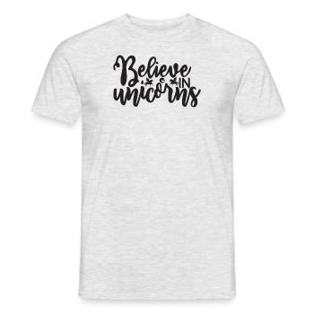 Belief in Unicorn Unicorn - Men's T-Shirt - heather grey - Front - AI Model Male 178 dark (178cm)