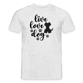 Vie Amour Chiens - T-shirt homme - gris chiné - Devant - AI Model Male 178 dark (178cm)