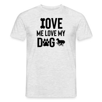 Liebe mich Liebe meinen Hund - Männer T-Shirt - Grau meliert - Vorne - AI Model Male 178 dark (178cm)