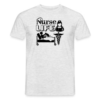 Nurse Life - Men's T-Shirt - heather grey - Front - AI Model Male 178 dark (178cm)