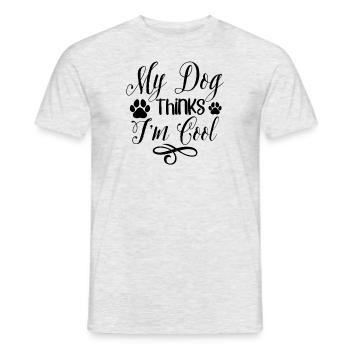 My dog thinks I'm cool - Men's T-Shirt - heather grey - Front - AI Model Male 178 dark (178cm)