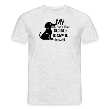Moi et mon chien - T-shirt homme - gris chiné - Devant - AI Model Male 178 dark (178cm)