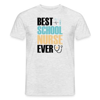 Meilleure infirmière scolaire - T-shirt homme - gris chiné - Devant - AI Model Male 178 dark (178cm)